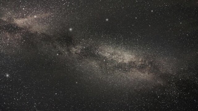 Slow Motion Starfield with Milky Way Nebula and Deep Space Cosmic Dust Background
