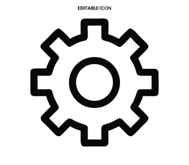 Obraz premium A simple black and white illustration of a gear icon with a circular center and jagged edges