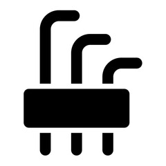 Allen keys icon glyph style vector illustration