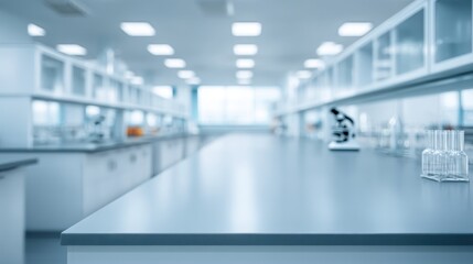 Obraz premium Bright and Modern Laboratory Workspace Featuring Clean Surfaces and Scientific Equipment for Research and Experimentation