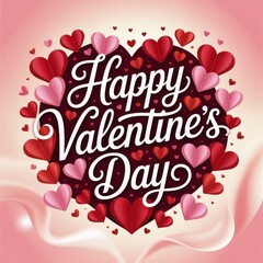 Valentines Day Greeting Card with Hearts and Love Theme Design