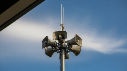 Bright explosion with shockwave and flying debris on white background