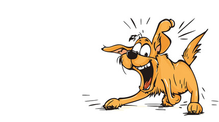 Joyful Canine: A cartoon depiction of a playful, energetic dog exuding happiness, with vibrant lines capturing the essence of glee.