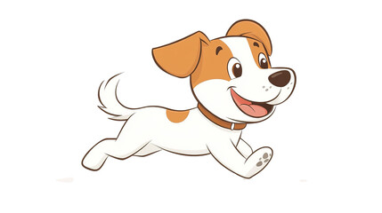 Playful Canine's Joyful Sprint: A cheerful canine with a warm smile sprints, exuding pure joy and energy. The image encapsulates the spirit of boundless happiness and playful antics.