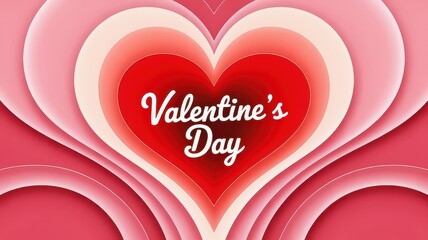 Valentines Day Heart Illustration Red Background Celebration Love Greeting Card Design