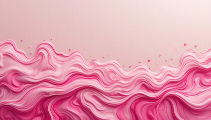 Vibrant Pink Wavy Liquid Texture with Marbled Effect for Cosmetic or Beauty Background Design