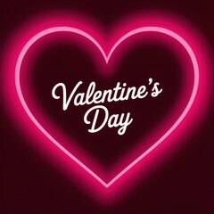 Valentines Day Neon Heart Illustration Celebration Love Theme Design