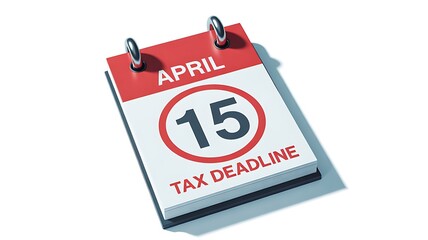 Red calendar showing April 15 as the tax deadline for financial planning and fiscal responsibility