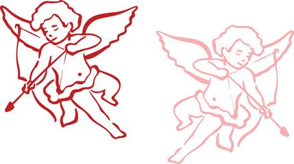 Fototapeta premium Valentine Day Love Line Icons Set with Romantic Symbols Red Vector Illustration