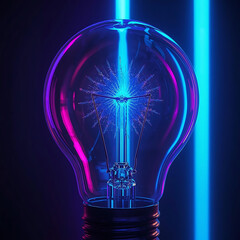 light bulb on dark background