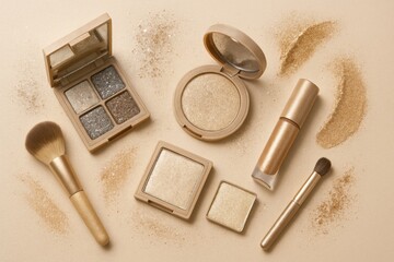 Elegant Makeup Collection with Lip Products for Beauty Marketing