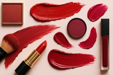 Modern Cosmetic Products Flat Lay for Beauty Brand Promotion