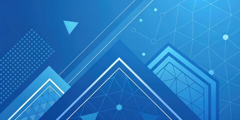 Modern blue geometric shapes in abstract technology design