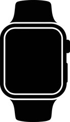 Smartwatch wearable technology vector icon. Digital wrist watch silhouette.