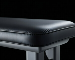 Modern black leather bench indoor