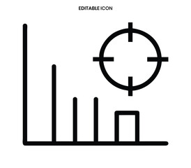 Analyzing declining trends with a target focus a visual representation of data and strategy