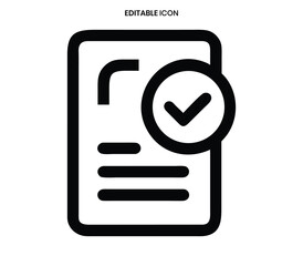 Document with checkmark and list icon representing completion approval or successful task management