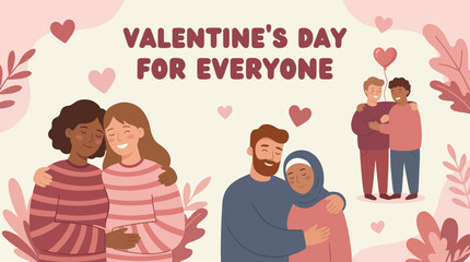 Valentine's day celebration embracing love and diversity