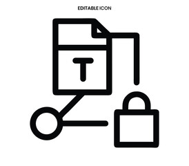 Secure document editing with a lock symbol representing protected file modification and access control