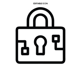 A simple black and white line drawing of a padlock with a keyhole and rounded top