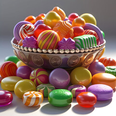 Colorful candies collection in realistic style