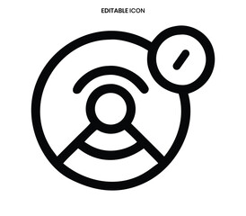 Simple black line icon representing a person with a speech bubble communication and dialogue