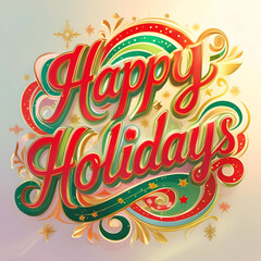 Festive happy holidays lettering background