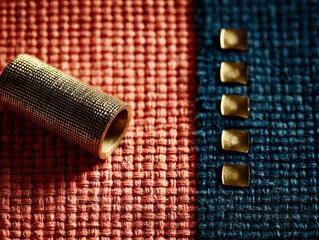 Golden textures and vivid hues create a captivating abstract textile display.