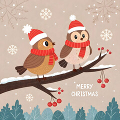 Merry Christmas Greeting on Elegant Holiday Background