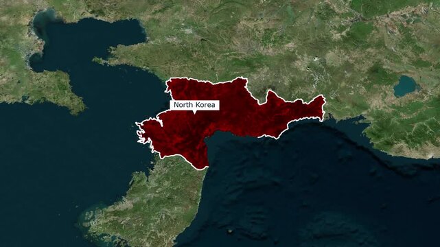 North Korea Map Animation | Korean Peninsula Geography and Borders