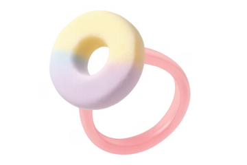 Abstract 3d tori floating pastel gradient shapes