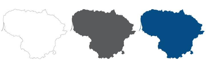 Obraz premium Lithuania map plain set. Map of Lithuania in blank set.