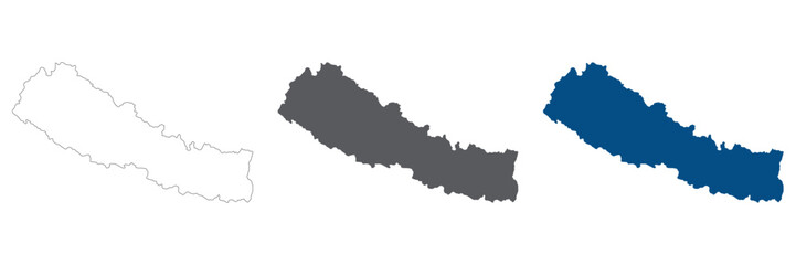 Obraz premium Nepal map plain set. Map of Nepal in blank set.