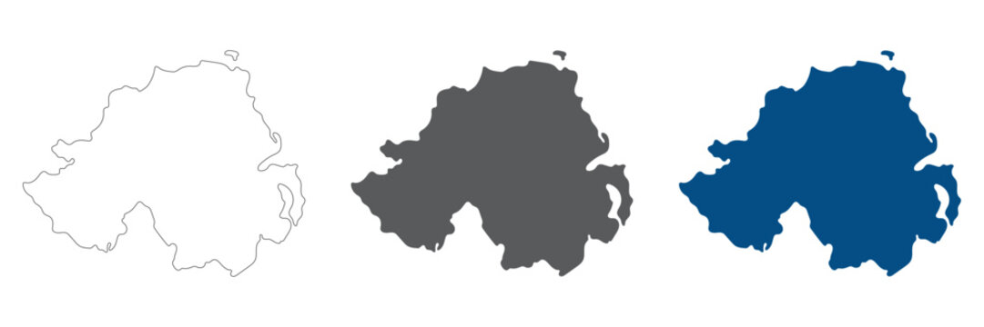 Northern Ireland map plain set. Map of Northern Ireland in blank set.