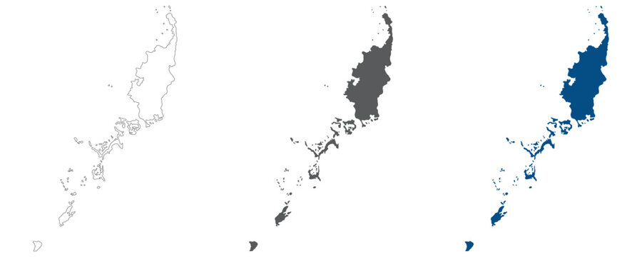 Palau map plain set. Map of Palau in blank set.