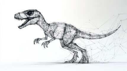 Naklejka premium Dino digital art
