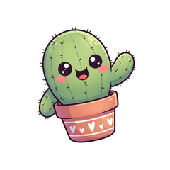 Obraz premium Cactus in a decorative pot isolated on transparent background