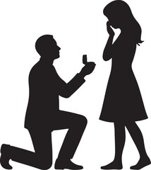 A romantic moment man proposing to woman on bended knee