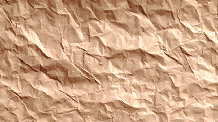 Texture of wrinkled kraft paper, textured recycled paper, light pink newspaper.