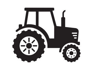 Obraz premium Tractor farming agriculture machine vehicle vector icon black color on white background isolated on white background