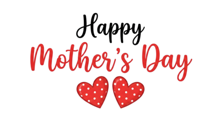Mother's day greeting with hearts