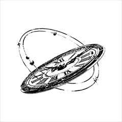 Abstract Time Orbit Clock Illustration