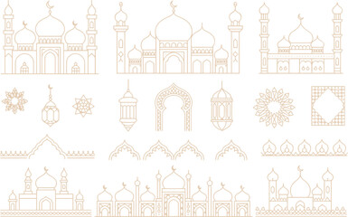 Intricate islamic architectural designs and decorative elements 