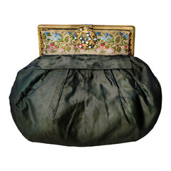 Isolated antique richly decorated ladies purse