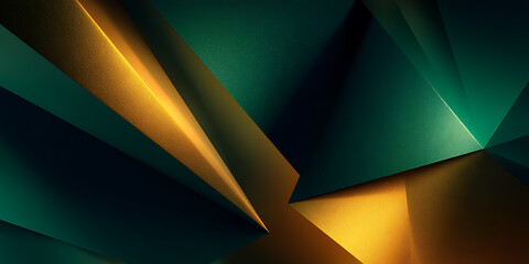 Luxury Geometric Green Gold Abstract Background