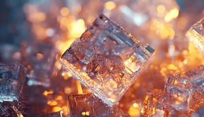 Ultra-Realistic Extreme Macro of Sugar Crystals with Geometric Reflective Facets