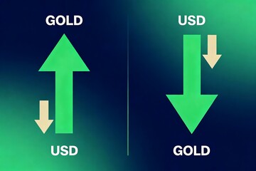 Generative AI Visual Representation of Gold and USD Market Trends Analysis