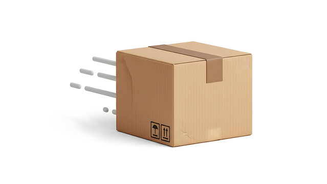 Fast shipping and delivery of packages, express courier service concept with motion effect - Powered by Adobe