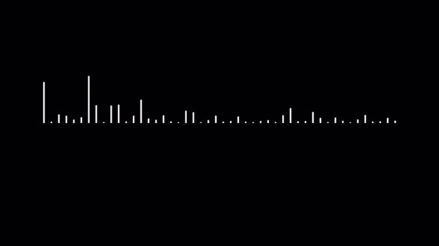Audio music timeline bar, Audio spectrum waveform animation with transparent background, audio frequency sound waves equalizer spectrum in 4k.
