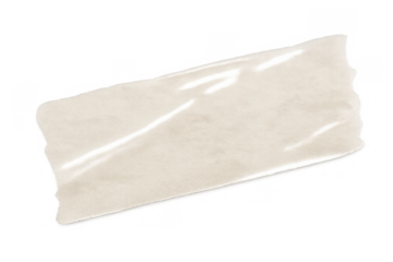 Piece of adhesive masking tape with ripped edges providing a textured element, transparent background